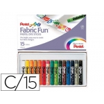 Lápices Pentel pastel para textil caja de 15 colores surtidos