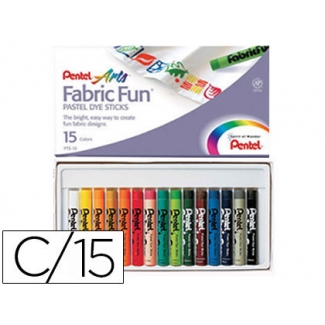 Lápices Pentel pastel para textil caja de 15 colores surtidos