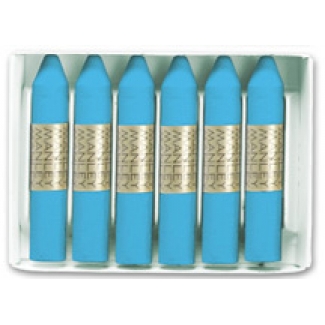 Manley 17 - Ceras blandas, caja de 12 unidades, color azul celeste