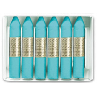 Lápices cera Manley unicolor color azul turquesa caja de 12 Nº 16