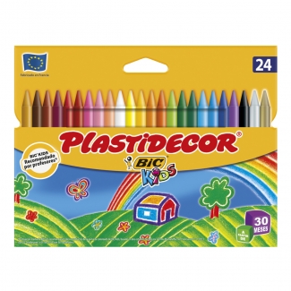 Bic Plastidecor E5444C - Ceras duras, caja de 24 colores