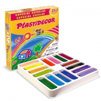 Bic Plastidecor Class Pack 841719 - Ceras duras, caja de 352 unidades, 16 colores surtidos