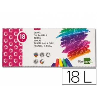Liderpapel BD02 - Ceras blandas, caja de 18 colores