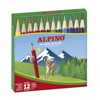 Alpino 652 - Lápices de colores, caja de 12 colores cortos