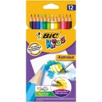Bic Kids Aquacouleur 829738 - Lápices de colores acuarelables, caja de 12 colores