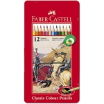 Faber-Castell 115844 - Lápices de colores, caja metálica de 12 colores