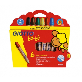 Giotto Bebe 469600 - Lápices de colores, caja de 6 colores
