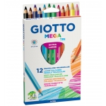 Giotto Mega Tri 220600 - Lápices de colores, caja de 12 colores