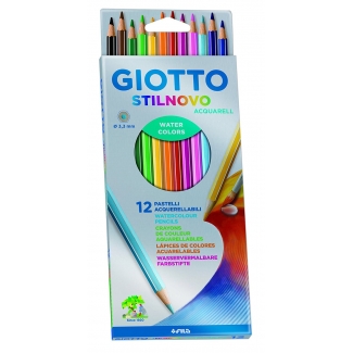 Giotto Stilnovo 255700 - Lápices de colores acuarelables, caja de 12 colores