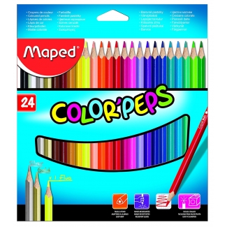 Maped Color Peps 183224 - Lápices de colores, caja de 24 colores