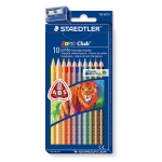 Staedtler Noris Club Jumbo 128NC10 - Lápices de colores, caja de 10 colores, con sacapuntas