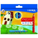 Lyra Groove Tripletriangular 3831120 - Lápices de colores acuarelables, caja de 12 colores