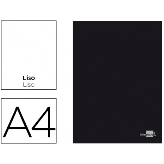 Liderpapel Tapa negra LA15 - Libreta grapada, tamaño A4, tapa blanda, 80 hojas de 60 gr, liso, sin margen, color negro