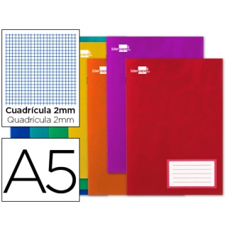 Liderpapel Smart LB09 - Libreta grapada, tamaño A5, tapa blanda, 32 hojas de 60 gr, milimetrado, sin margen, colores surtidos