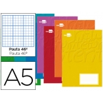 Liderpapel Smart LB57 - Libreta grapada, tamaño A5, tapa blanda, 32 hojas de 60 gr, rayado nº 46, sin margen, colores surtidos