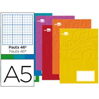 Liderpapel Smart LB57 - Libreta grapada, tamaño A5, tapa blanda, 32 hojas de 60 gr, rayado nº 46, sin margen, colores surtidos