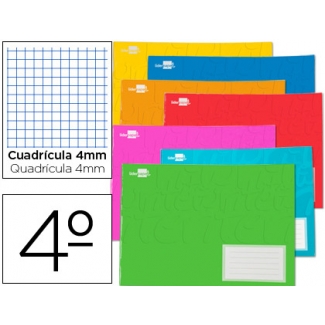 Liderpapel Write LB53 - Libreta grapada, tamaño A5 apaisado, tapa blanda, 32 hojas de 60 gr, cuadrícula de 4 mm, con margen, colores surtidos