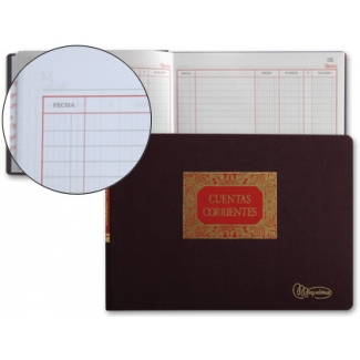 Miquelrius 4080 - Libro de cuentas corrientes, tamaño cuarto apaisado, 100 hojas