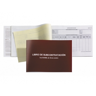 Miquelrius 5589 - Libro de subcontratación, gallego, tamaño A4 apaisado, 20 hojas