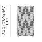 Mampara separadora easyscreen con marco aluminio y panel de tela decorado zig-zag color negro mm