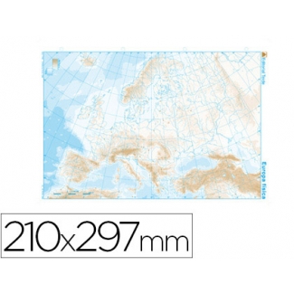 Teide - Mapa mudo b/n, Europa, tipo físico, A4