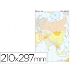 Teide - Mapa mudo color, Asia, tipo político, A4