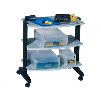 Mesa auxiliar Fast-PaperFlow 3 estantes color gris 63x53,4x40 cm