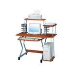 Mesa de informática Q-Connect sw 06 aluminio y madera color roble