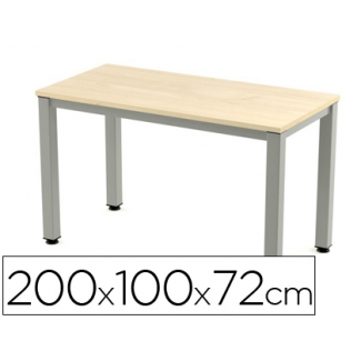 Mesa de oficina Rocada executive aluminio /haya 200x100 cm