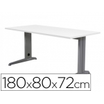 Mesa de oficina Rocada metal aluminio /blanco 180x80 cm