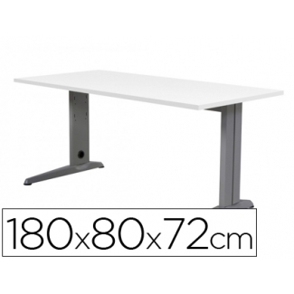 Mesa de oficina Rocada metal aluminio /blanco 180x80 cm