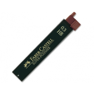 Faber-Castell 9063 HB - Minas de grafito, 0,3 HB, estuche de 12 unidades