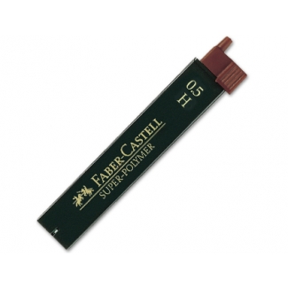 Faber-Castell 9065 H - Minas de grafito, 0,5 H, estuche de 12 unidades
