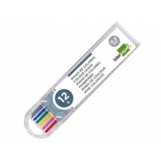 Liderpapel ML06 - Minas de grafito, 0,5, estuche de 12 unidades, colores surtidos