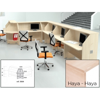 Mostrador de recepción Rocada welcome curvo haya/ haya 70x70x118 cm