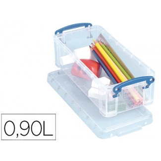 Organizador archivo plástico transparente con tapa0,9 litros 70x100x220 mm