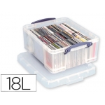 Organizador archivo plástico transparente con tapa18 litros 200x390x480 mm