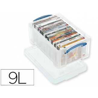 Organizador archivo plástico transparente con tapa9 litros 155x255x395 mm