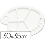 Liderpapel A15412 - Paleta de plástico ovalada, 17 huecos, tamaño 30 x 35 cm