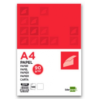 Liderpapel PA06 - Papel, A4, 100 hojas de 90 gramos, liso