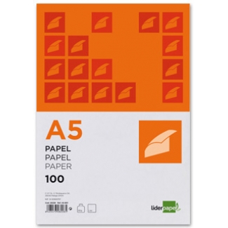 Liderpapel PB01 - Papel, A5, 100 hojas de 80 gramos, liso