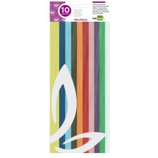 Liderpapel CL20 - Papel celofán, bolsa de 10 hojas, 50 x 70 cm, colores surtidos
