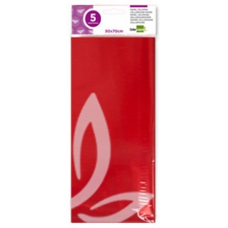 Liderpapel CL14 - Papel celofán, bolsa de 5 hojas, 50 x 70 cm, color rojo