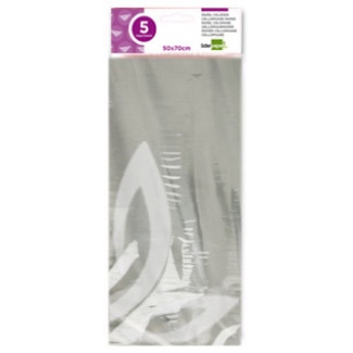 Liderpapel CL16 - Papel celofán, bolsa de 5 hojas, 50 x 70 cm, transparente