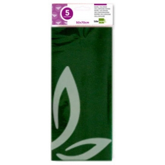 Liderpapel CL15 - Papel celofán, bolsa de 5 hojas, 50 x 70 cm, color verde