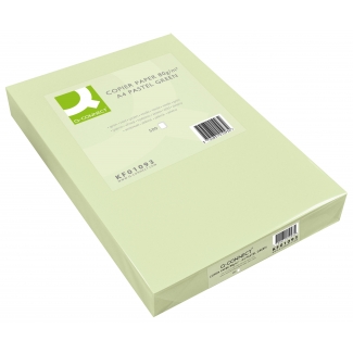 Q-Connect KF01093 - Papel de color, A4, 80 gramos, color verde, paquete de 500 hojas