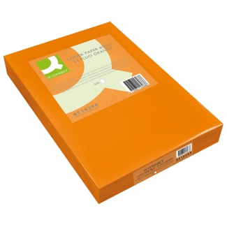 Q-Connect KF16268 - Papel de color, A4, 80 gramos, color naranja neón, paquete de 500 hojas