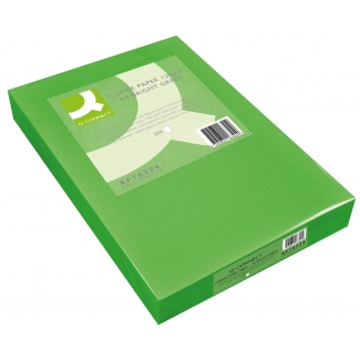 Q-Connect KF01429 - Papel de color, A4, 80 gramos, color verde intenso, paquete de 500 hojas