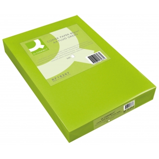 Q-Connect KF16267 - Papel de color, A4, 80 gramos, color verde neón, paquete de 500 hojas