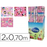 Liderpapel - Papel fantasía disney niña, rollo de 70 cm x 2 m, 60 g/m2, modelos surtidos